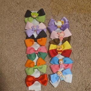 Colorful Cartoon Character Hair Bows for Kids